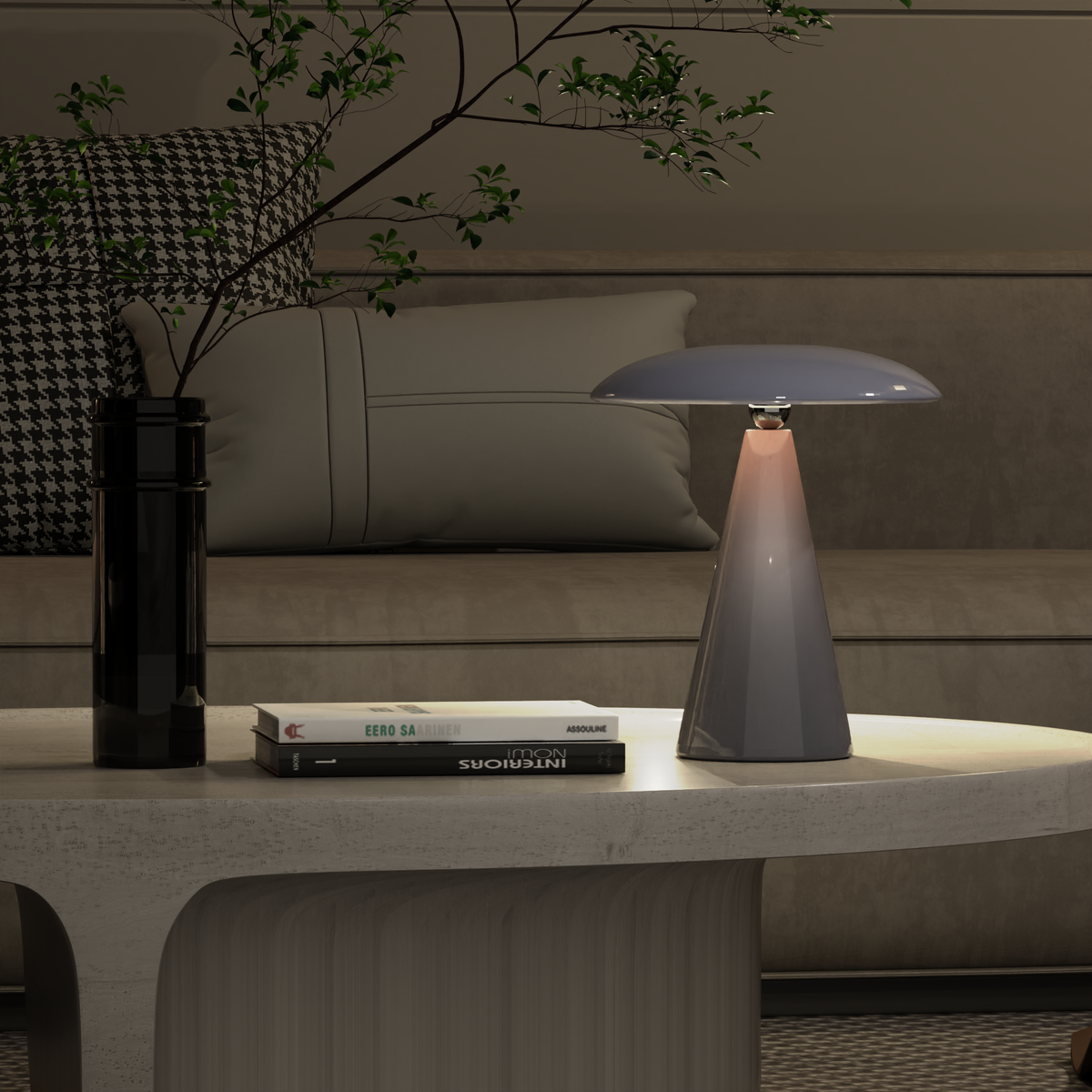 Rechargeable Magnetic Table Lamp in Melamine--RT6810